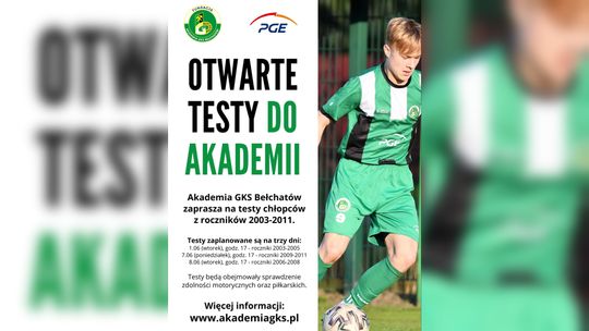 Akademia GKS Bełchatów zaprasza na otwarte testy piłkarskie dla zawodników urodzonych w latach 2003-2011