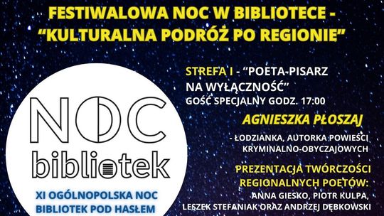 Festiwalowa Noc w Bibliotece – literacka i kulturalna podróż po regionie