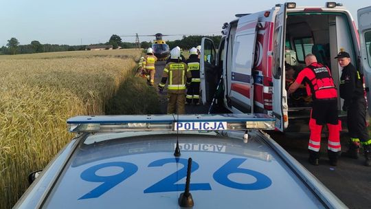 Groźny wypadek motocyklisty w gminie Rusiec