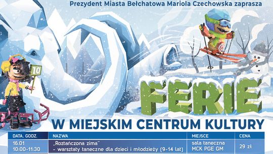 Nie wiesz co robić w Ferie Zimowe? Miejskie Centrum Kultury w Bełchatowie zaprasza najmłodszych na różnorodne warsztaty