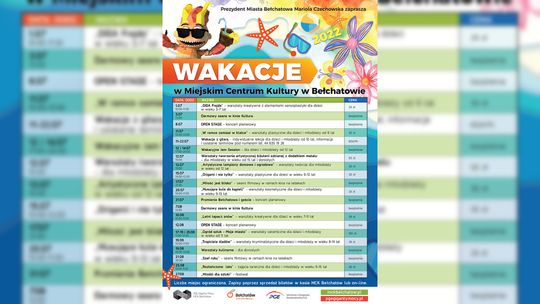 Oferta Miejskiego Centrum Kultury w Bełchatowie na wakacje. Każdy znajdzie coś dla siebie!