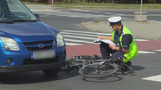 Potrącony rowerzysta