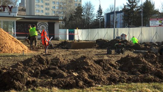 Prace nad budową skweru przy ul. Piastowskiej idą pełna parą