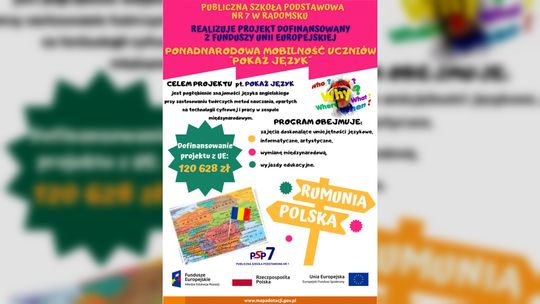 Uczniowie PSP nr 7 w Radomsku wyjadą do Rumunii w ramach projektu „Ponadnarodowa mobilność uczniów” To fajna przygoda i cenne doświadczenie