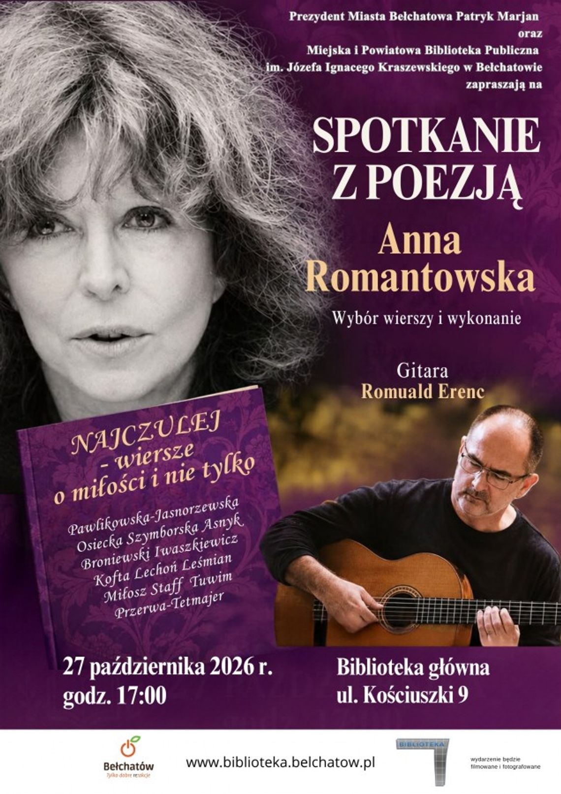 Anna Romantowska w Bełchatowie. Wieczór poezji „Najczulej. Wiersze o miłości i nie tylko”