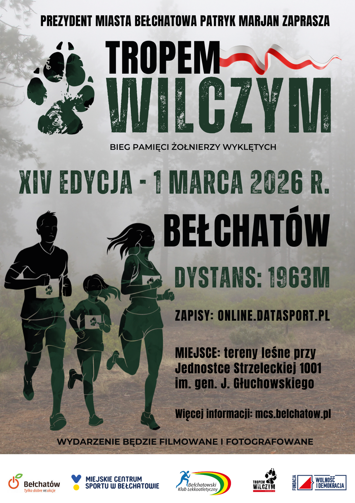 Bełchatów pobiegnie „Tropem Wilczym”. XIV edycja biegu ku pamięci Żołnierzy Wyklętych Bełchatów pobiegnie „Tropem Wilczym”. XIV edycja biegu ku pamięci Żołnierzy Wyklętych