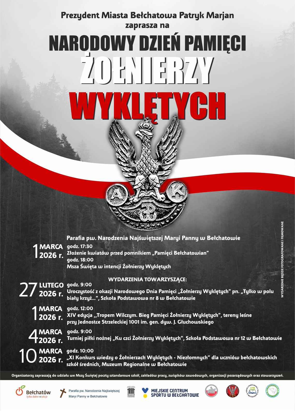 Bełchatów uczci pamięć Żołnierzy Wyklętych. Miejskie obchody 1 marca Bełchatów uczci pamięć Żołnierzy Wyklętych. Miejskie obchody 1 marca