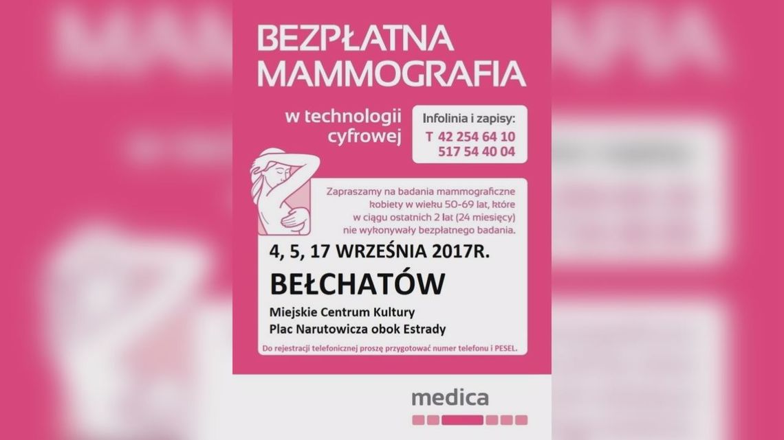 Bezpłatna mammografia dla kobiet