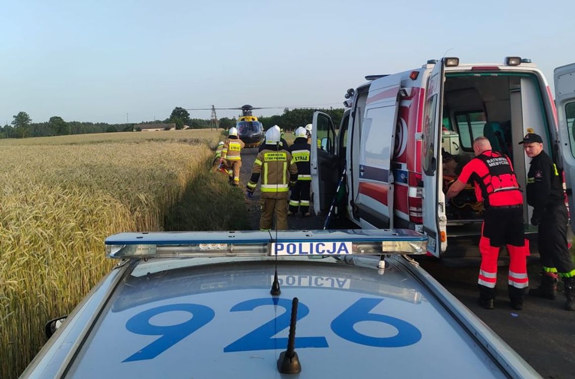 Groźny wypadek motocyklisty w gminie Rusiec