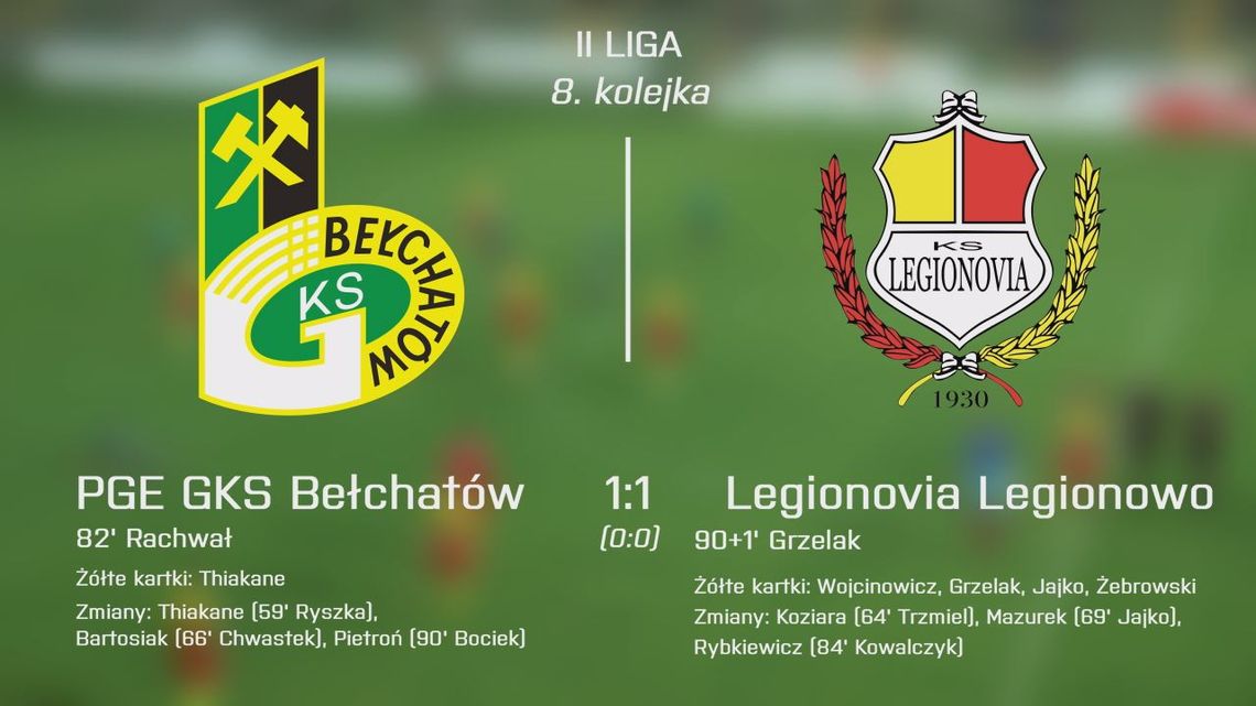 II liga: PGE GKS Bełchatów – Legionovia Legionowo (1:1): zobacz skrót