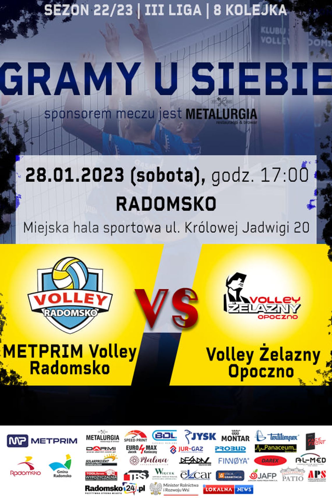 Już w najbliższą sobotę – mecz METPRIM Volley Radomsko - MKS Volley Żelazny Opoczno. Zapraszamy!