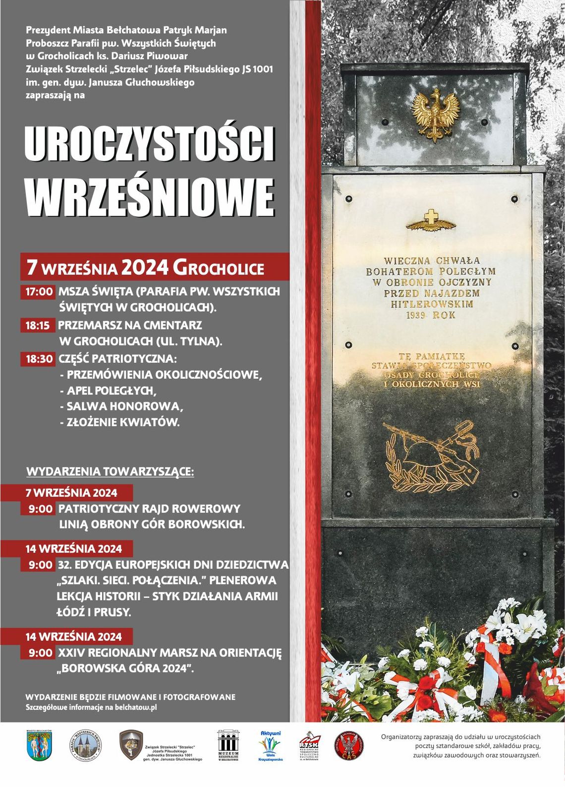 Mieszkańcy Bełchatowa uczczą pamięć bohaterów września ’39 w Grocholicach