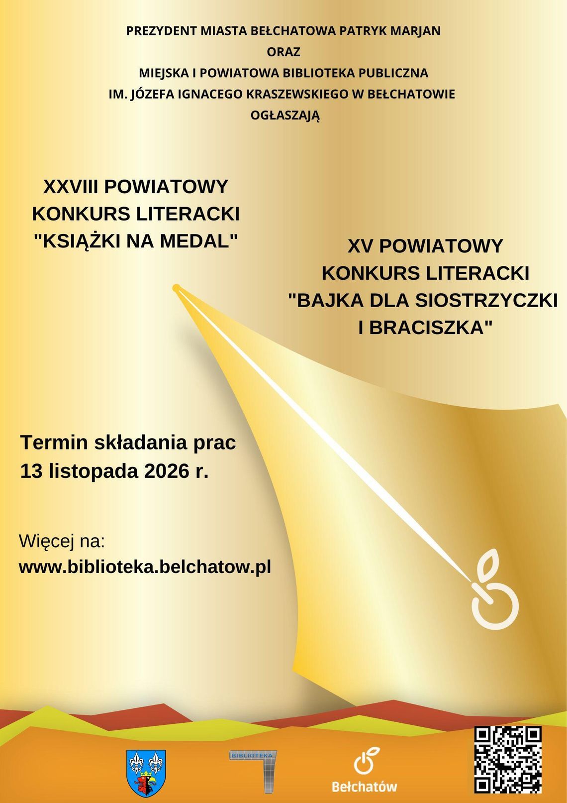Młodzi autorzy do piór! Biblioteka ogłasza dwa konkursy literackie Młodzi autorzy do piór! Biblioteka ogłasza dwa konkursy literackie