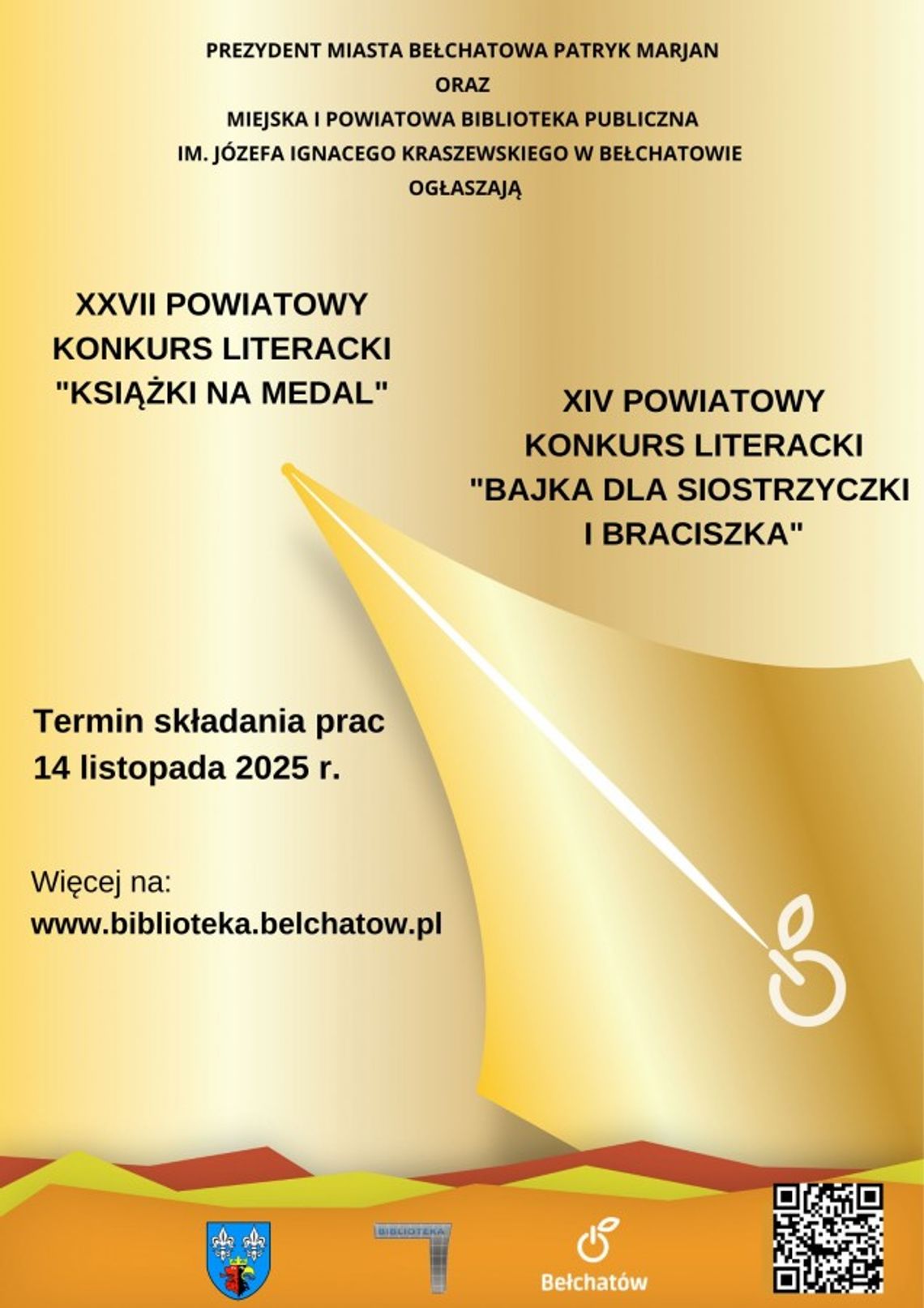 „Pisz, twórz i wygrywaj – biblioteka w Bełchatowie zaprasza na konkursy”