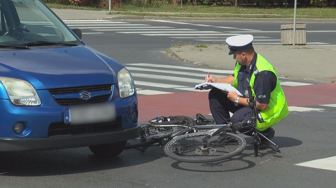 Potrącony rowerzysta