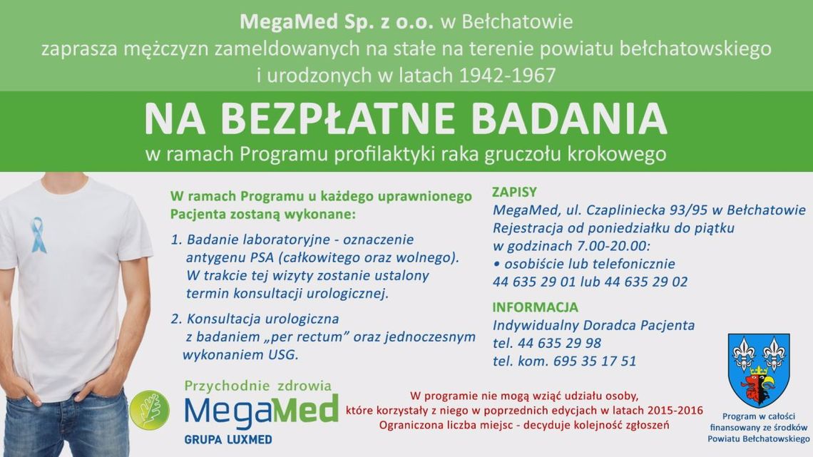 Przedłużone zapisy na darmowe badanie prostaty