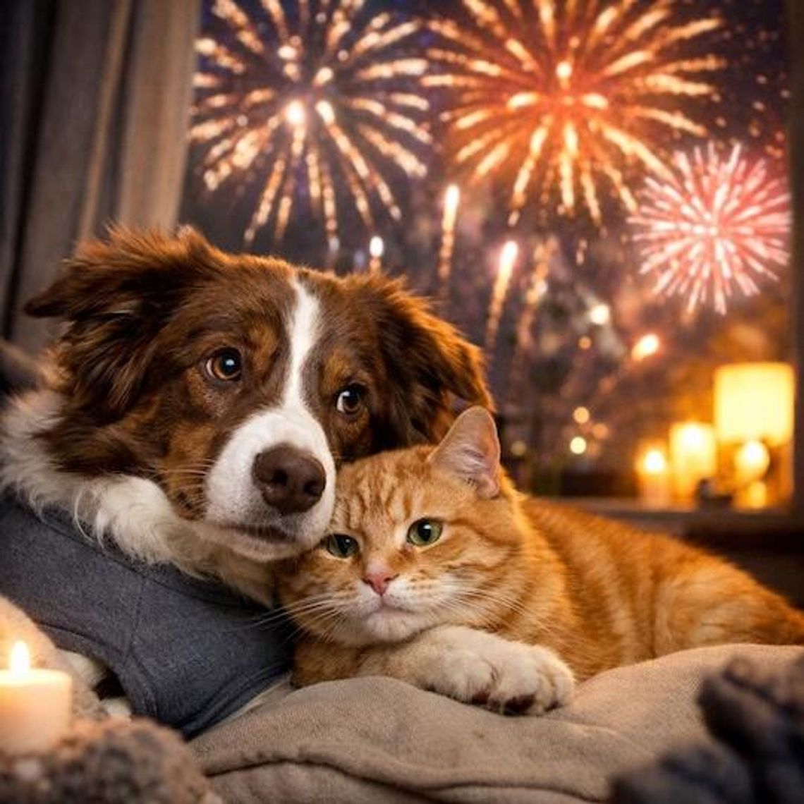 Sylwester bez stresu dla pupila. Jak pomóc zwierzętom przetrwać noc fajerwerków