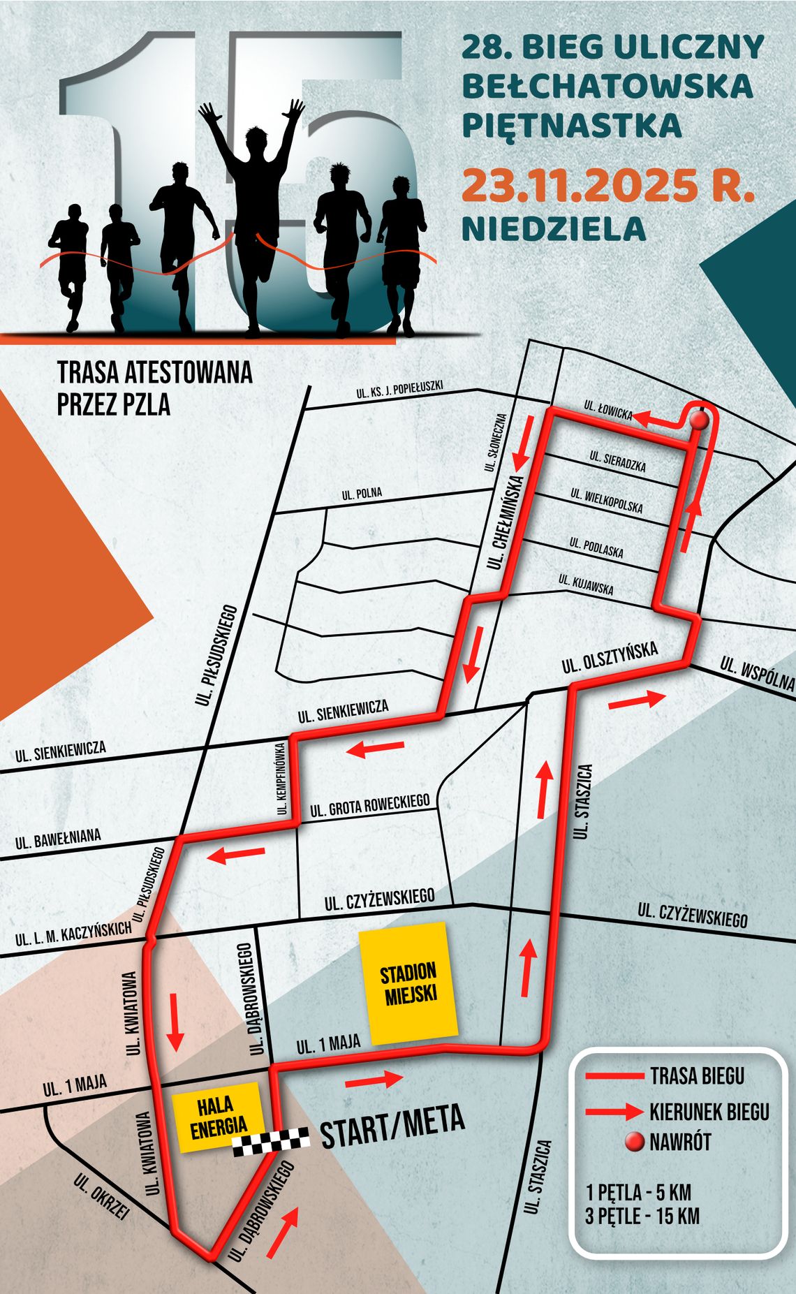 W niedzielę bieg uliczny w Bełchatowie. Kierowcy muszą uzbroić się w cierpliwość